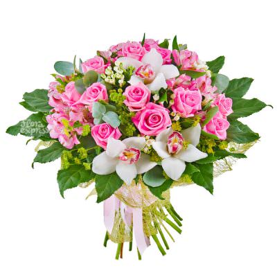 Дизайнерский букет живых цветов «Цветочный Рассвет»