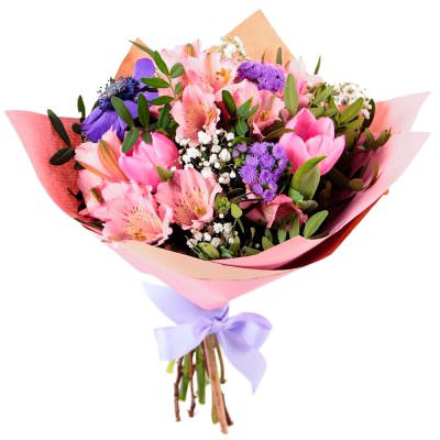 Премиальный букет свежих цветов «Цветочный бриз»