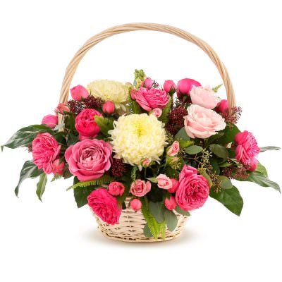 Живые цветы в корзине «Летняя свежесть»