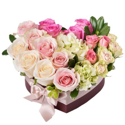 Шляпная коробка сердце «Чистое утро»