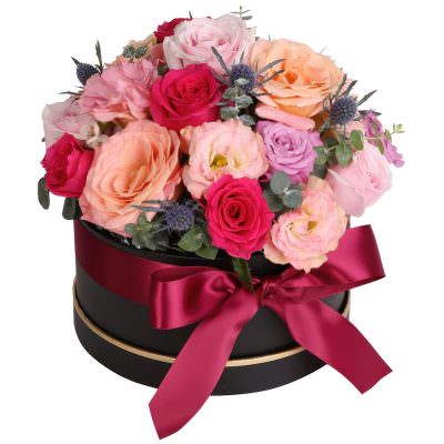 Шляпная коробка с цветами «Флоралис»