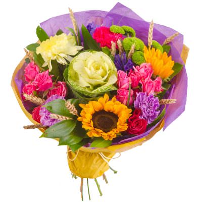 Авторский букет из цветов «Солнечный праздник»