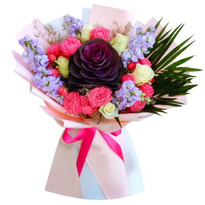 Букет из свежих цветов «Сиреневые грёзы»