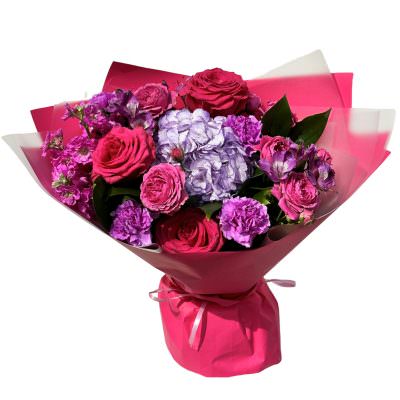 Букет из свежих цветов «Цветочный каскад»