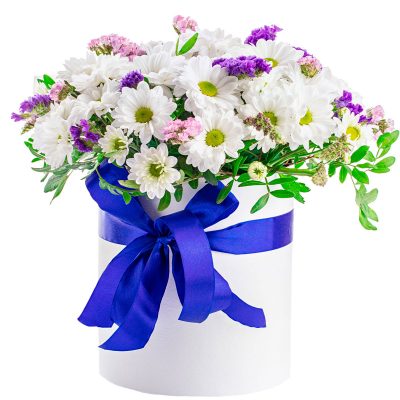 Шляпная коробка с цветами «Летний бриз»