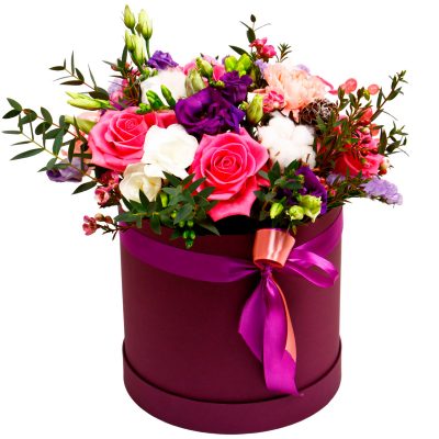 Цветы в коробке «Фиолетовый закат»